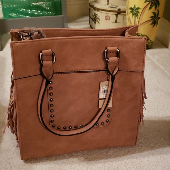 Wilsons Leather Handbags - Tan leather purse with fringe